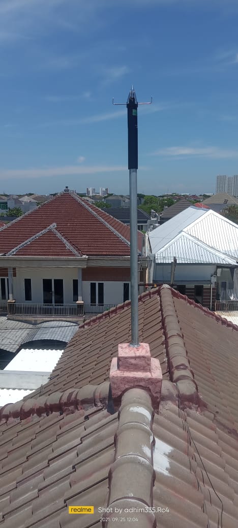 Pemasangan Penangkal Petir Elektrostatis Kurn Radius 60M di Mulyosari Surabaya - 2